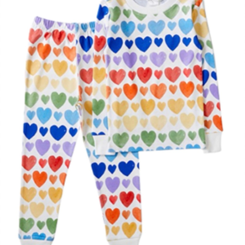 Adult Rainbow Heart Pajama Set - Multicolor